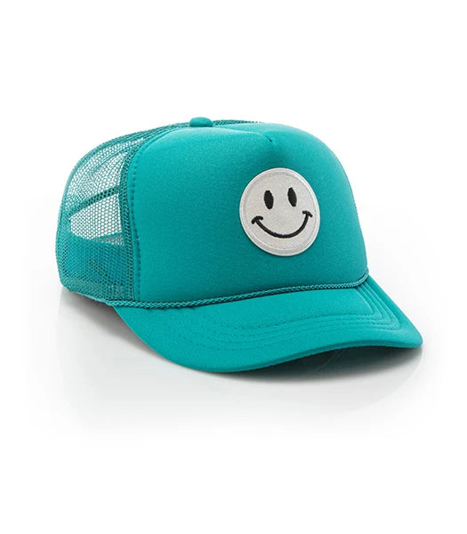 Local Beach Kids Glitter Smiley Face Trucker Hat