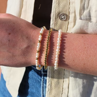 Mauka Jewelry Gold & Pearl Beaded Bracelet
