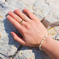 Mauka Jewelry Gold & Pearl Beaded Bracelet
