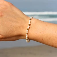 Mauka Jewelry Gold & Pearl Beaded Bracelet