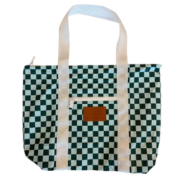 Local Beach Green/Blue Checker Tyvek Tote