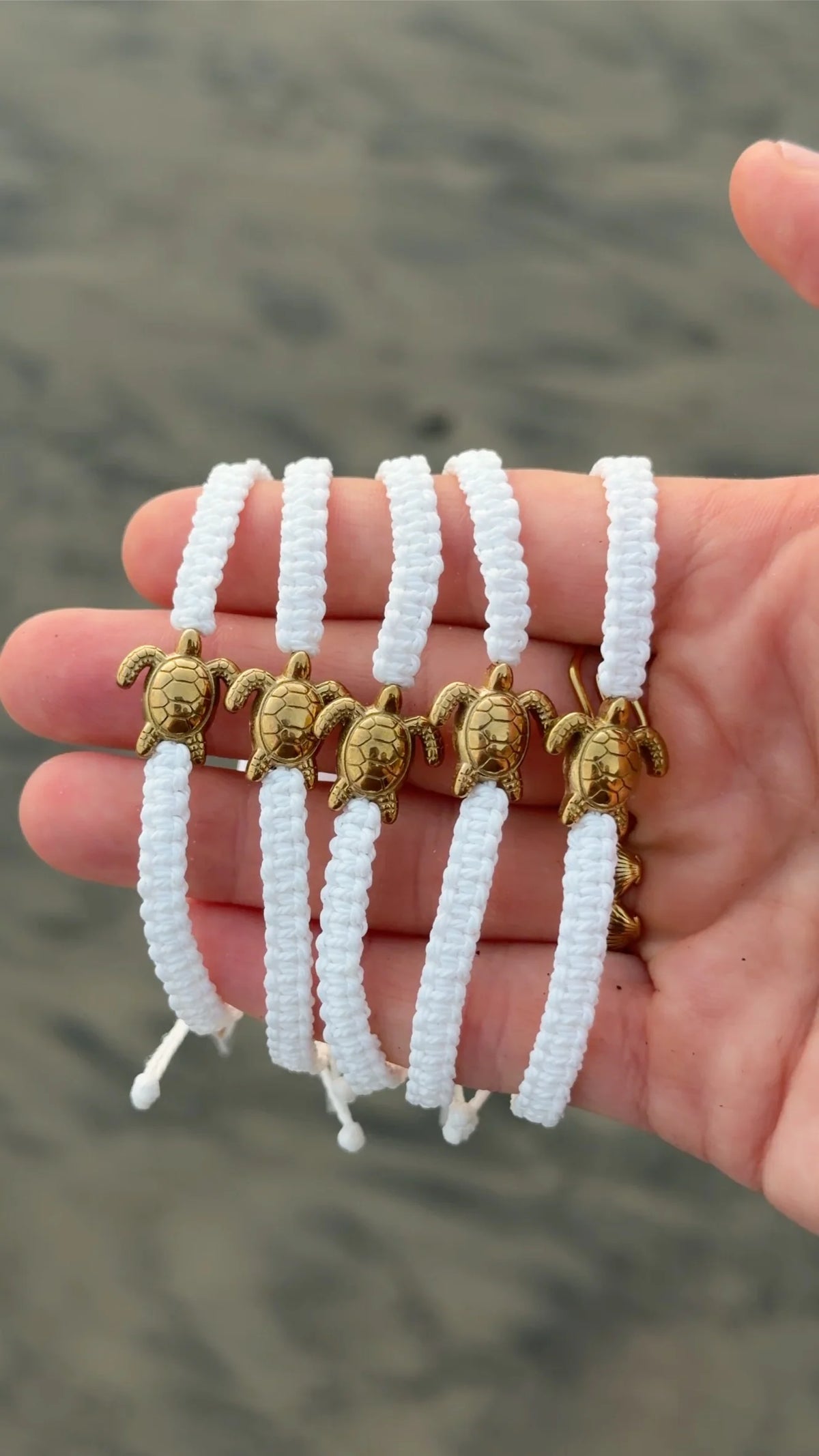 Mauka Jewelry Gold & White Turtle Bracelet