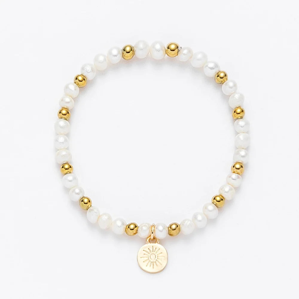 Mauka Jewelry Gold & Pearl Beaded Bracelet