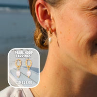 Mauka Jewelry Pearl Hoop Earrings