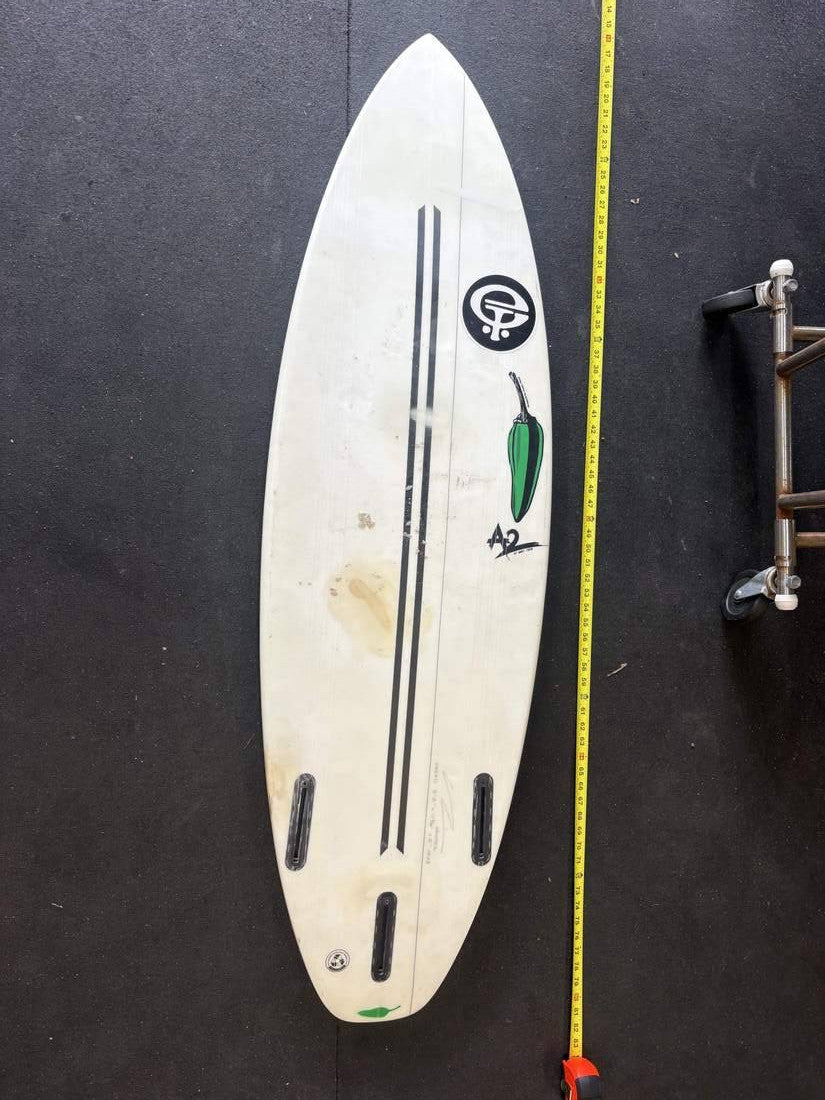 Green Chili · 5'5" — Bottom nose up, tape right