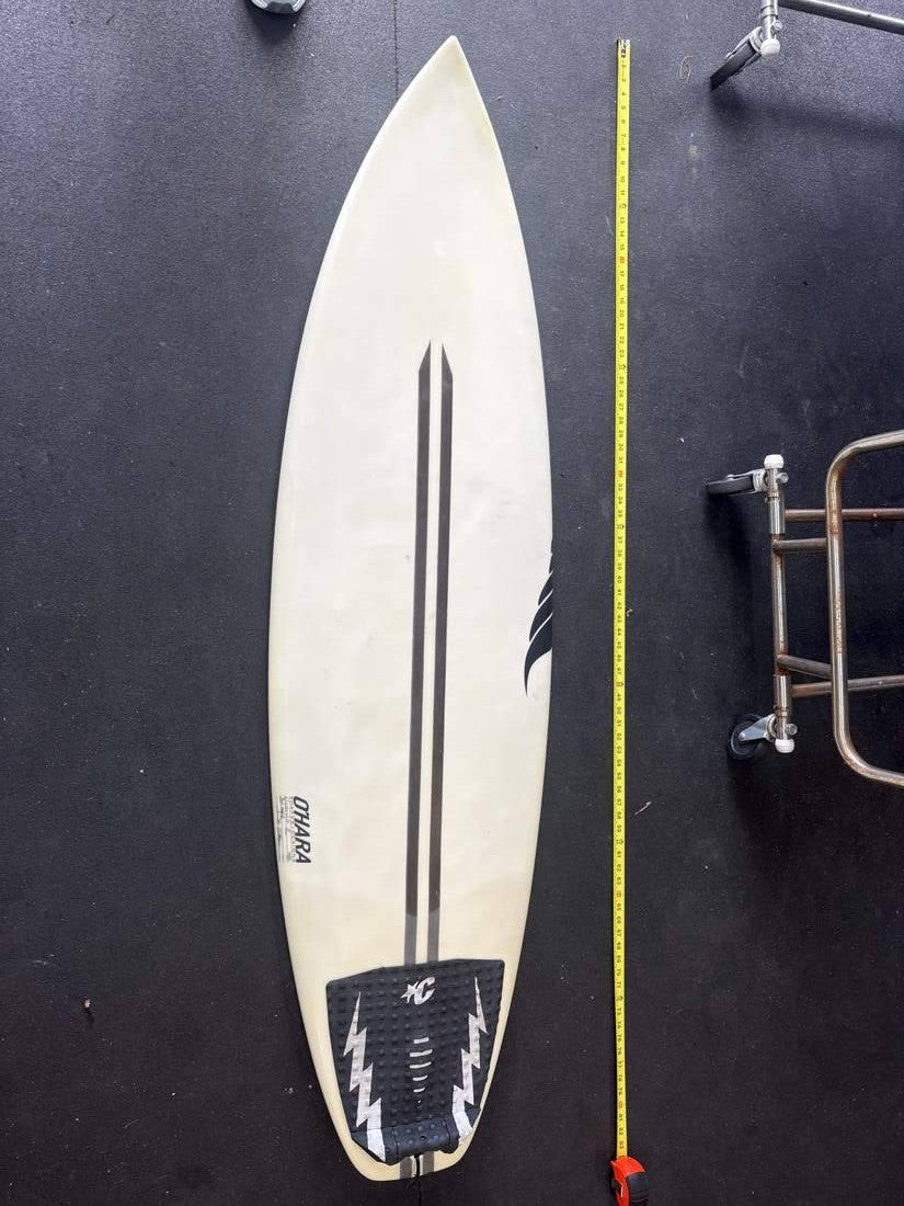 Bioflex · 6'2" — Deck; nose up and tape on right