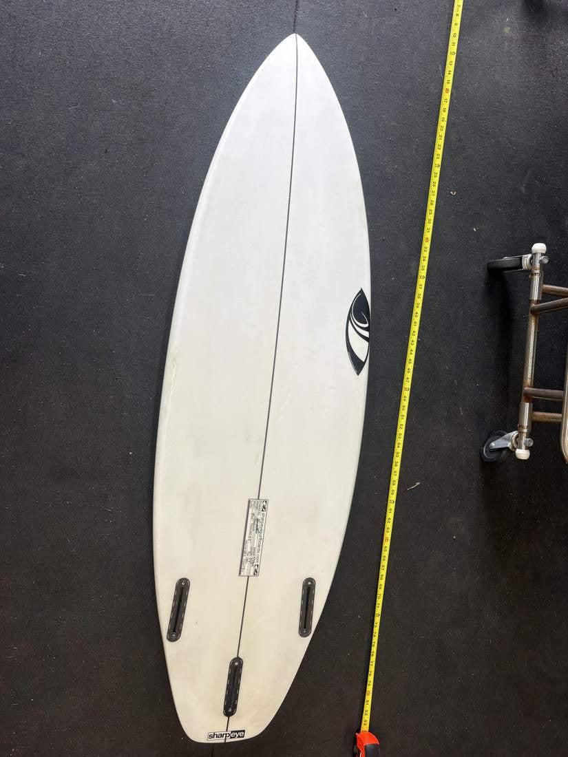 Sharpeye · 5' 9" Bottom; nose up; yellow tape right