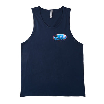 Dive N’ Surf Men’s Surfboard Flag Tank Top