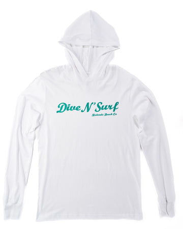 Dive N’ Surf Men’s Lightweight Script Hooded Longsleeve