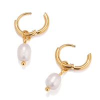 Mauka Jewelry Pearl Hoop Earrings