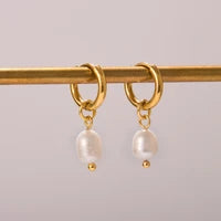 Mauka Jewelry Pearl Hoop Earrings