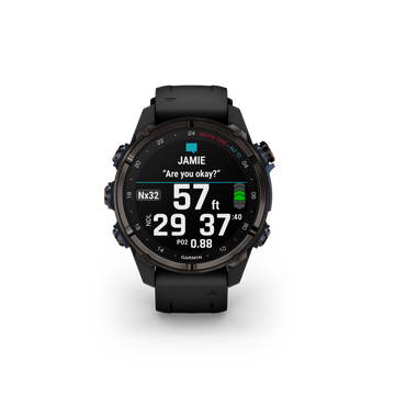 Descent™ Mk3i – 43 mm Carbon Gray DLC Titanium with Black Silicone Band