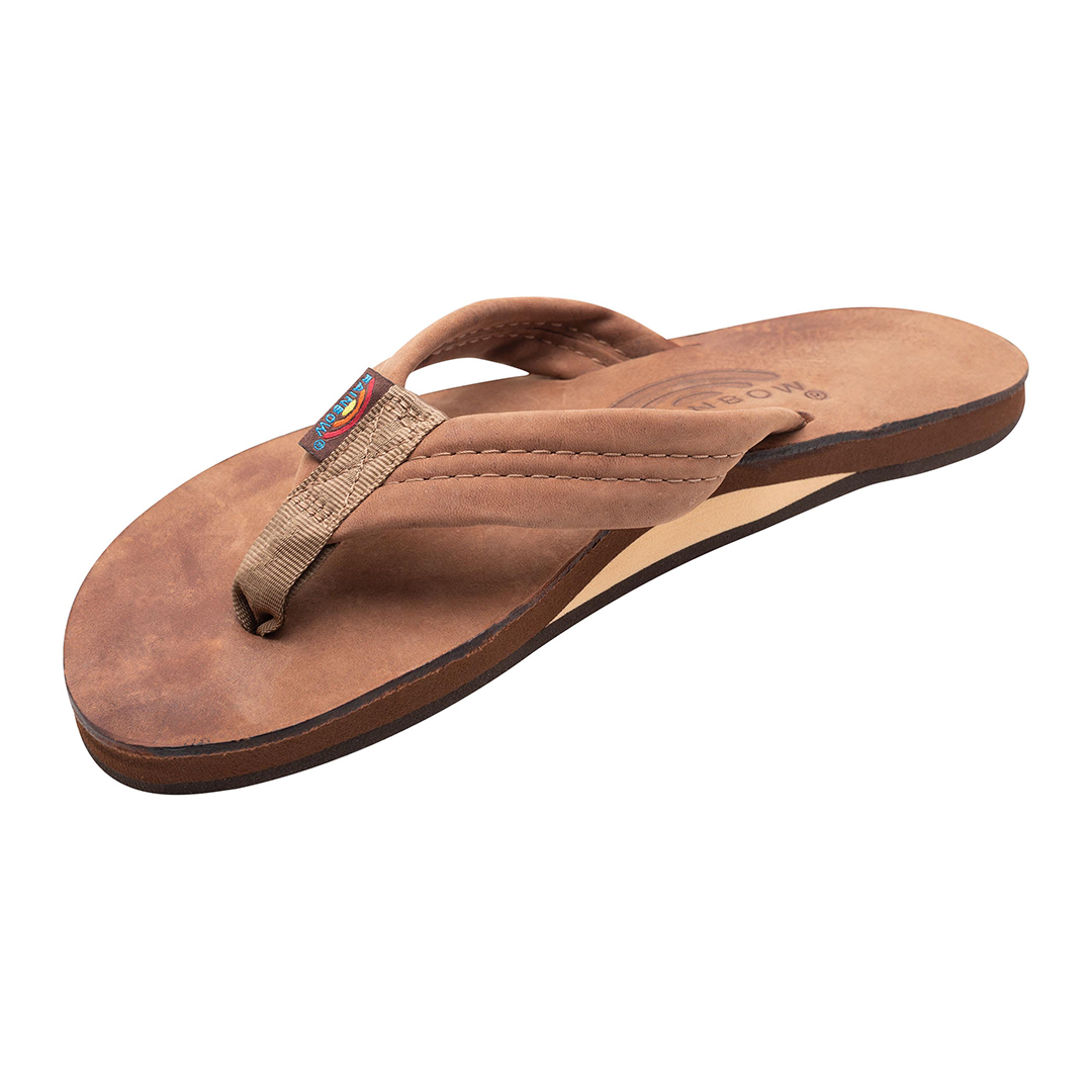 Rainbow Women's Sandals Luxury Leather Single Layer Arch Support