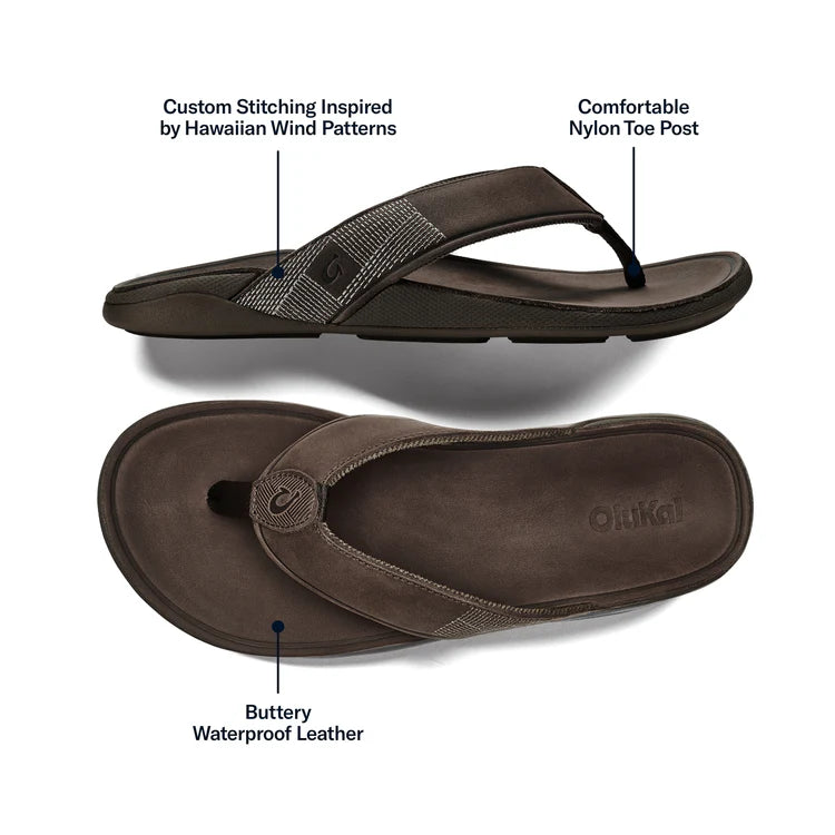 OluKai Tuahine Men's Leather Sandals