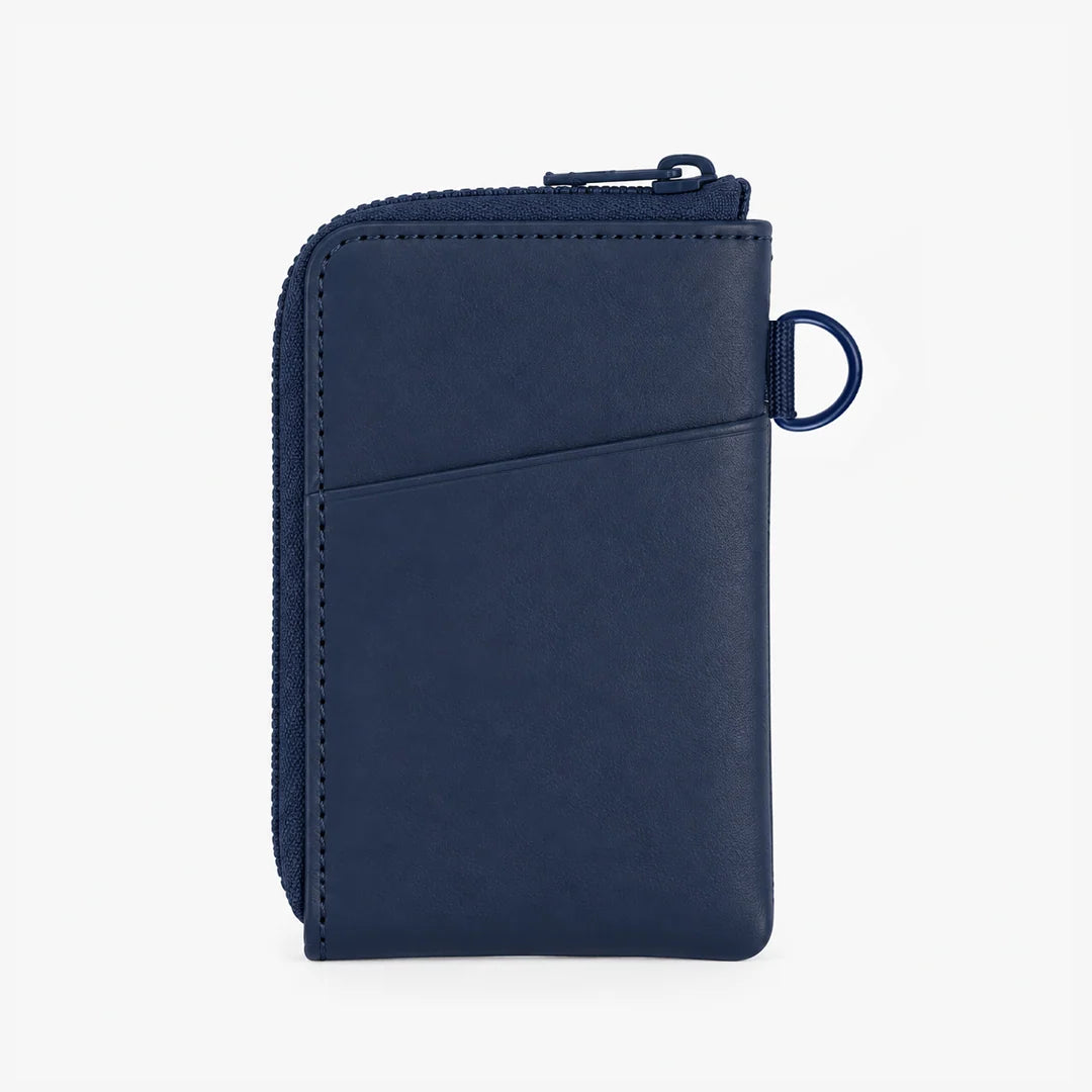 Thread Navy Leather Zip Wallet