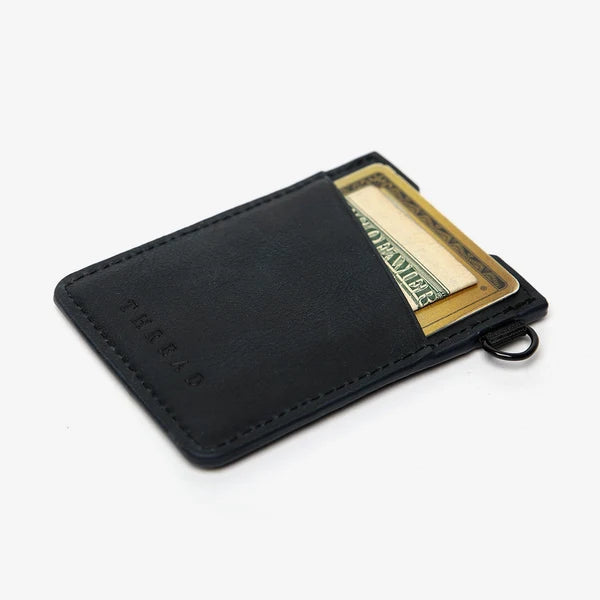 Thread Black Vertical Leather Wallet