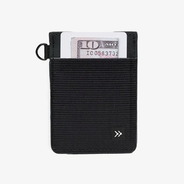 Thread Black Vertical Leather Wallet