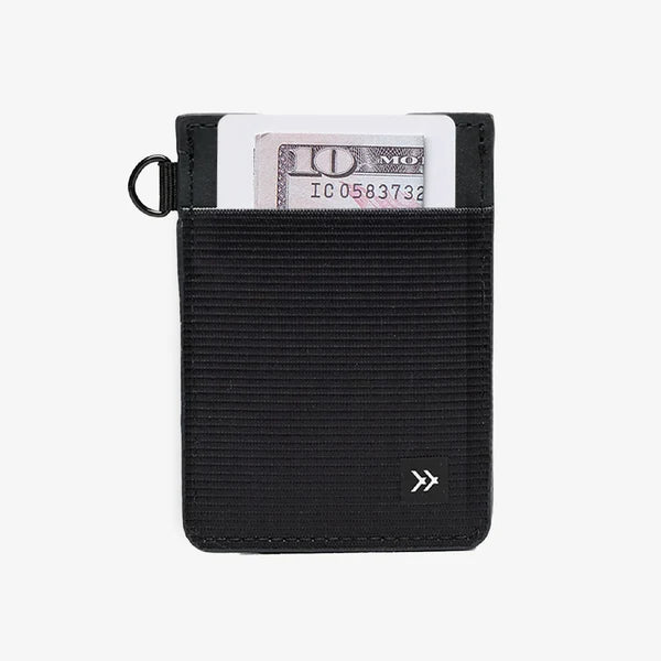 Thread Black Vertical Leather Wallet