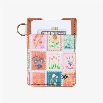 Thread Stamps Vertical Leather Wallet