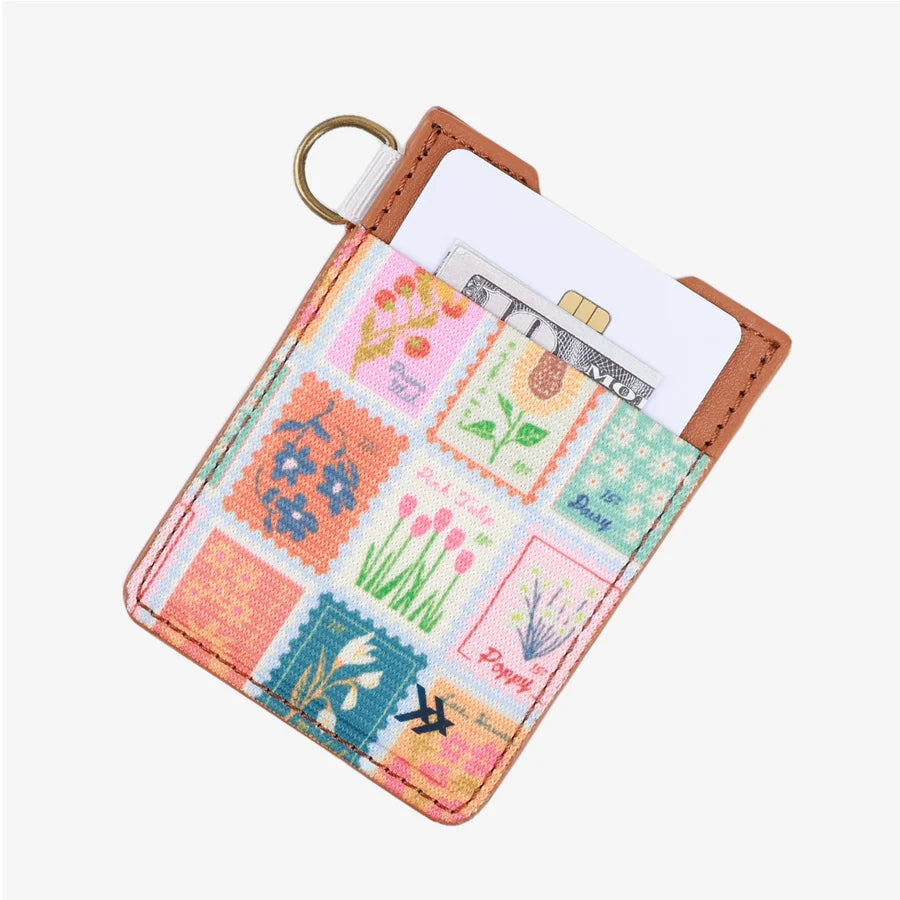 Thread Stamps Vertical Leather Wallet