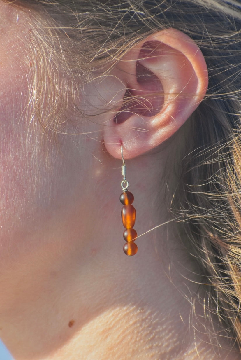 BO AMBER BEAD EARRINGS