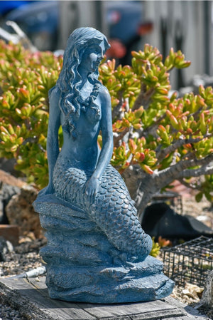 Mermaid Sitting on a Rock Figurine